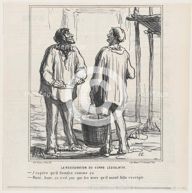 La Restauration du Corps Législatif, 1869. Creator: Honore Daumier.