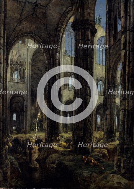 Gothic Church Ruins, 1826. Artist: Blechen, Carl (1798-1840)