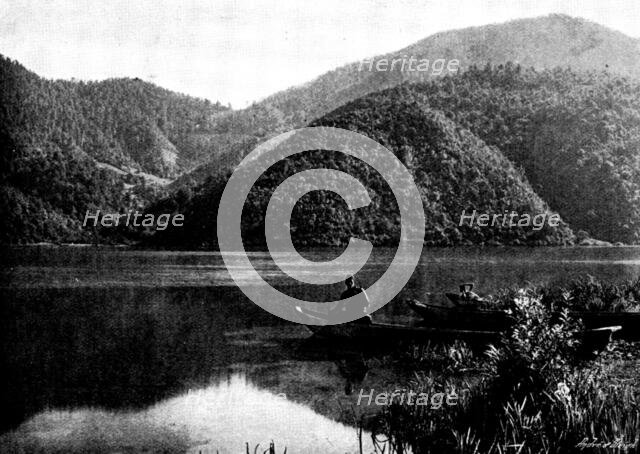 Ten Days in Bosnia: the lake, near Jézero, 1895. Creator: Andre & Sleigh.