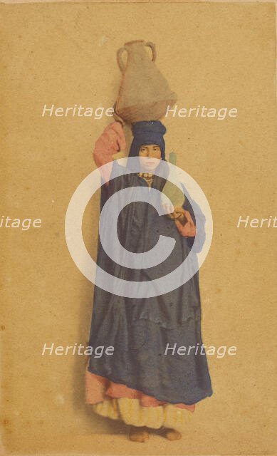 Femme portant des cruches d'eau, about 1870. Creator: Wilhelm Hammerschmidt.