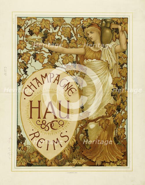 Champagne Hau & Co, Reims, 1893. Creator: Crane, Walter (1845-1915).