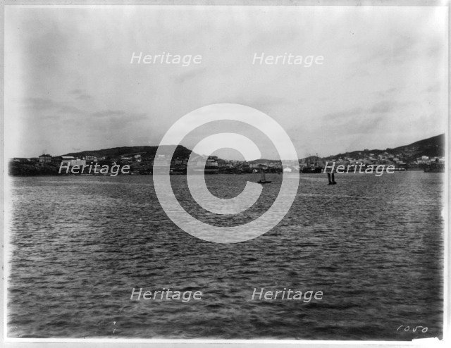 Vladivostok - panoramic view from harbor Artist: Jackson, William Henry (1843-1942)