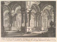 Stairways adorned by magnificient architecture . . . (Gruppo di Scale ornato di magnif..., ca. 1750. Creator: Giovanni Battista Piranesi.