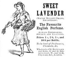 Advertisement for Sweet Lavender perfume, 1890. Creator: Unknown.