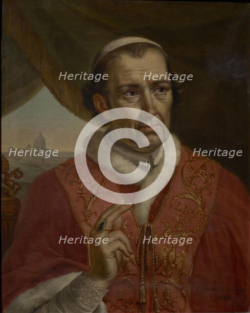 Portrait of the Pope Leo XII (1760-1829), 1828. Creator: Picqué, Charles (1799-1869).