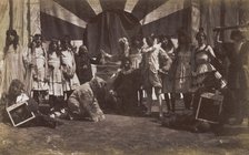 British servicemen performing a sketch on the power of the press, c1918. Creator: Unknown.