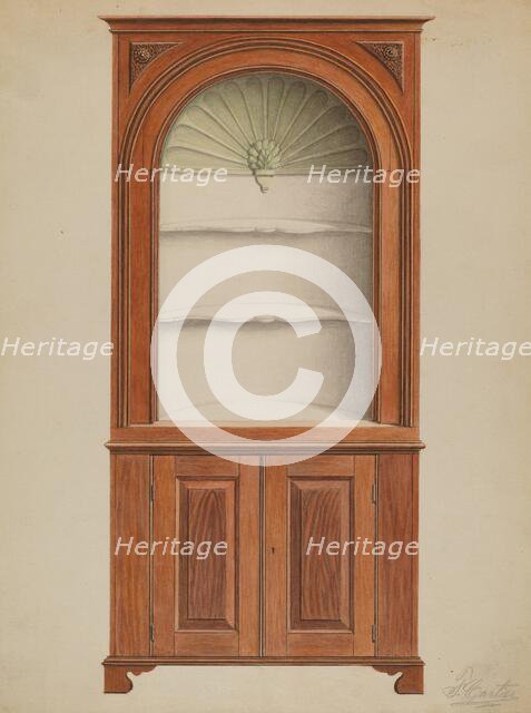 Corner Cupboard, c. 1936. Creator: Ferdinand Cartier.