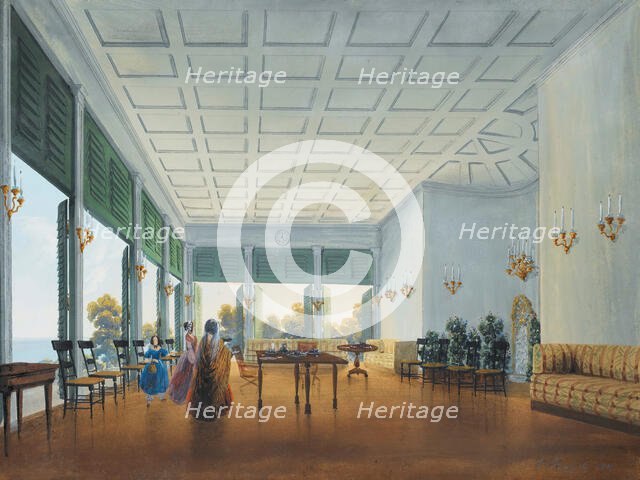 Interior in the Naryshkin Palace of Miskhor, 1841-1842. Creator: Bossoli, Carlo (1815-1884).