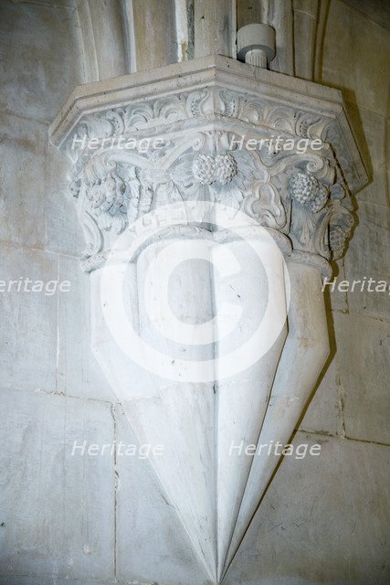 Detail of Gothic style architecture, Monastery of Alcobaca, Alcobaca, Portuga, 2009.  Artist: Samuel Magal