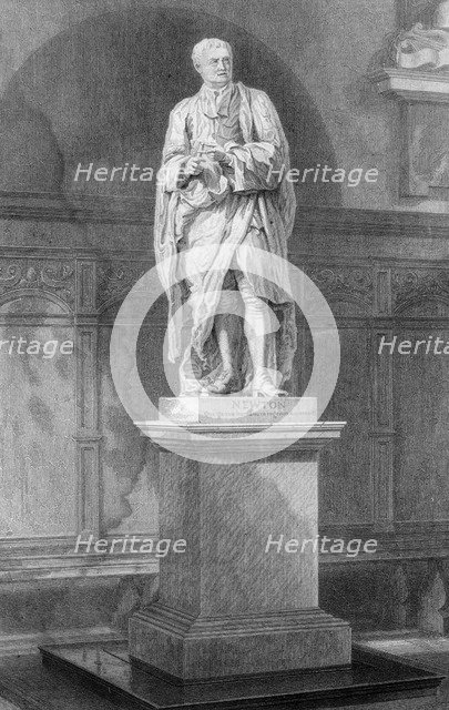 Statue of Sir Isaac Newton, English mathematician, astronomer and physicist, 19th century.Artist: John Le Keux