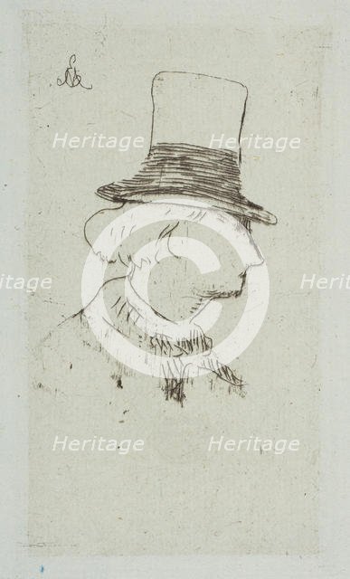 Portrait of Charles Baudelaire in Profile, 1862-67. Creator: Edouard Manet.