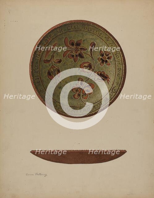 Pa. German Plate, c. 1940. Creator: Aaron Fastovsky.