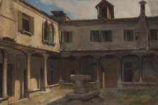 Inner courtyard of an Italian convent, c.1830. Creator: Unknown.