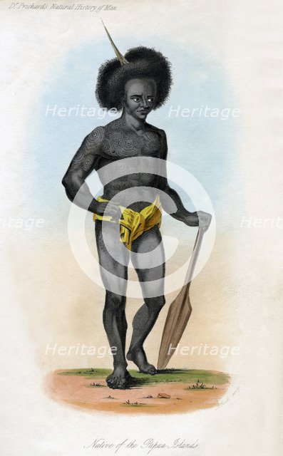 'Native of the Papua Islands', c1840.Artist: J Bull