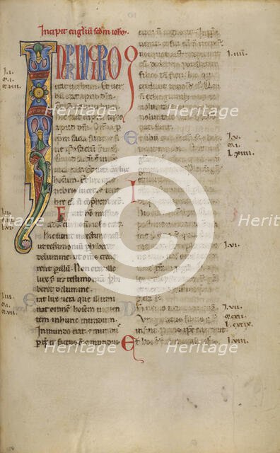 Decorated Initial I; New Testament, late 12th century. Creator: Unknown.