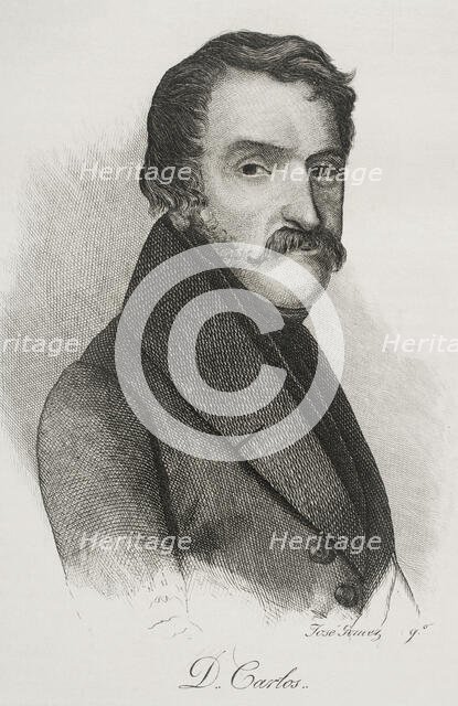 Carlos Maria Isidro de Borbon (1788-1855), Infante of Spain, son of king Charles IV, 1842.  Creator: Jose Gomez.