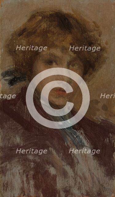 Study of a Girl's Head and Shoulders, 1896/97. Creator: James Abbott McNeill Whistler.