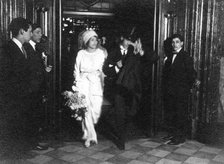 Vaslav Nijinsky and Romola de Pulszky on their wedding day in Buenos Aires on September 10, 1913, 19 Artist: Anonymous  