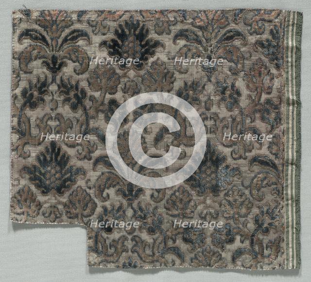 Velvet Fragment, 1600s. Creator: Unknown.