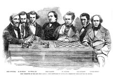 Chess celebrities at the late chess meeting, 1855. Artist: Unknown