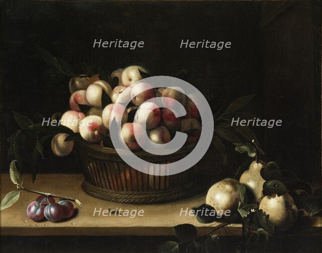 Basket of Peaches, with Quinces, and Plums, after 1641. Creator: Louise Moillon.