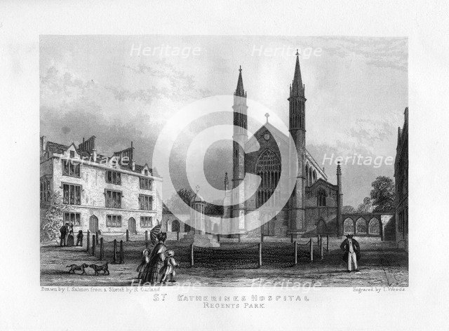 St Katherine's Hospital, Regent's Park, London, 19th century.Artist: J Woods