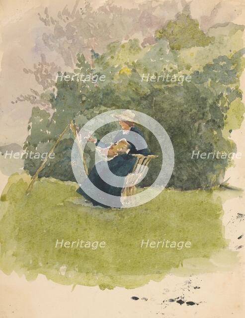 Painter at work, 1865. Creator: Ladislav Mednyanszky.