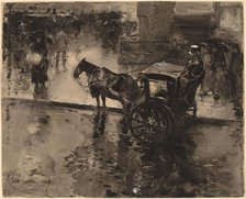 The Up-Tide on the Avenue, probably 1890. Creator: Frederick Childe Hassam.