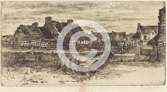 Les Grandes Chaumières, 1881. Creator: Felix Hilaire Buhot.