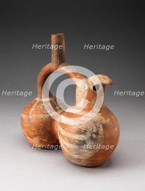 Double-Chambered Stirrup Spout Vessel in Form of a Parrot, 100 B.C./A.D. 500. Creator: Unknown.