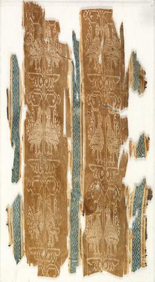 Silk fragment with striped pattern, 900s. Creator: Unknown.