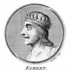King Egbert of Wessex, first king of all England.Artist: W Lewis