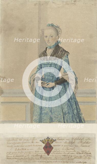 Portrait of Maria van IJsseldijk, standing knee piece, 1736-1805. Creator: Isaac Lodewijk La Fargue.