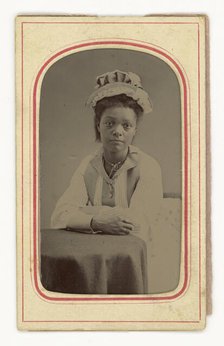 Tintype of a woman, 1856-1900. Creator: E. C. Stowe.