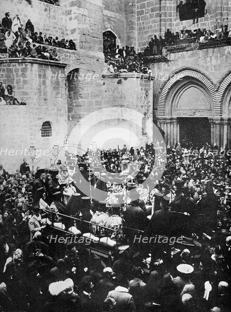 The Washing of the Feet, Church of the Holy Sepulchre, Jerusalem.Artist: The American Colony