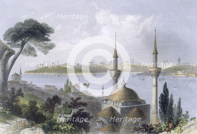 General view of Constantinople from Scutari, c1850. Creator: William Henry Bartlett (1809-54).
