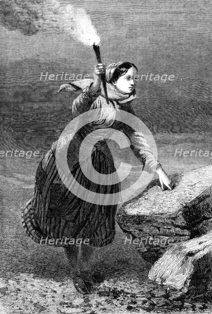 "The Beacon", by J. Absolon, in the Exhibition of the Institute of Painters in Water Colours, 1864. Creator: W Thomas.