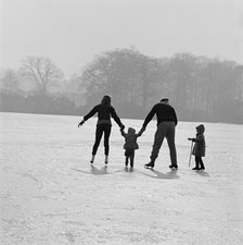 Skating in Richmond Park, London, 1962-1964. Artist: John Gay