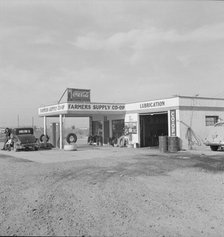 Farmers' supply co-op established in 1936, Nyssa, Malheur County, Oregon, 1939. Creator: Dorothea Lange.