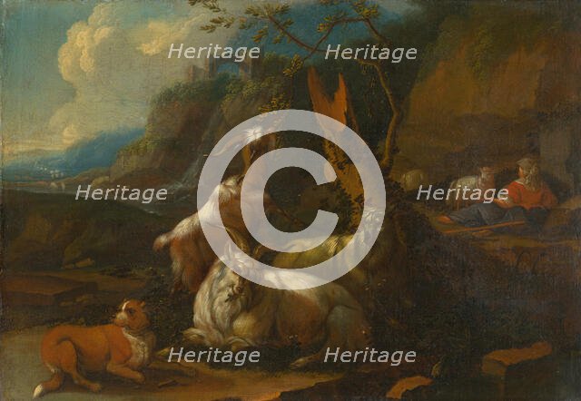 Goats and shepherdess, 1680-1700. Creator: Circle of Philipp Peter Roos.