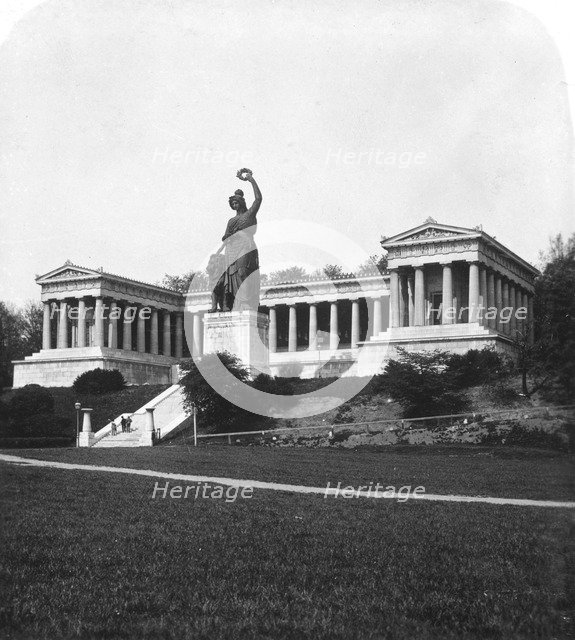 The Ruhmeshalle and Bavaria statue, Munich, Germany, c1900. Artist: Wurthle & Sons