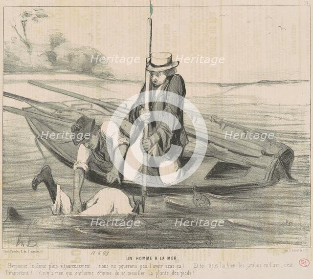 Un homme a la mer, 19th century. Creator: Honore Daumier.
