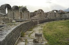 Partial view of the amphitheater ruins, ancient city of Salona, Solin, Croatia, 2018.  Creator: Unknown.