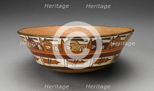 Open Bowl with Rows of Repeated Abstract Motifs, 180 B.C./A.D. 500. Creator: Unknown.
