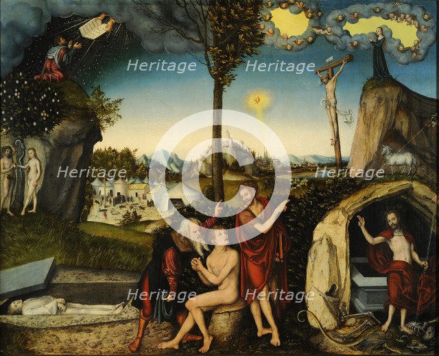 Law and Grace. Artist: Cranach, Lucas, the Elder (1472-1553)