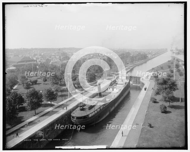 The Locks, S.S. Marie, Mich., c1908. Creator: Unknown.