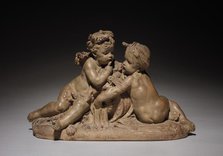 Putti Representing Earth and Water, 1865. Creator: Albert-Ernest Carrier-Belleuse (French, 1824-1887).