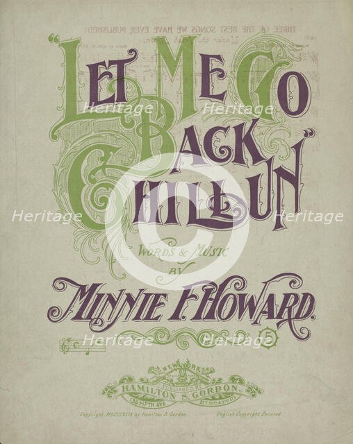 'Let me go back chillun', 1899. Creator: Unknown.