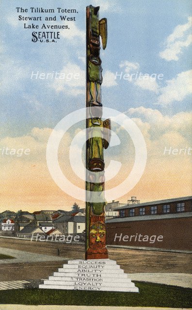 The Tilikum Totem, Seattle, Washington, USA, 1915. Artist: Unknown