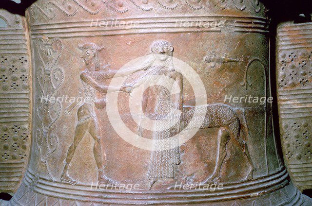 Greek vase detail of Perseus killing the Gorgon, 7th century BC. Artist: Unknown
